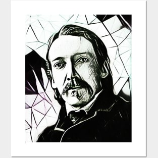 Robert Louis Stevenson Black and White Portrait | Robert Louis Stevenson Artwork 7 Posters and Art